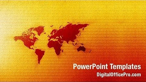 Binary World Map PowerPoint Template Backgrounds - DigitalOfficePro #09201W