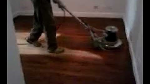 applying stain with a buffer