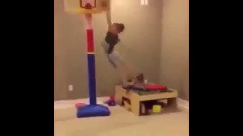 Basketball Hoop Falls On Kid After Dunk (VINE FAIL)