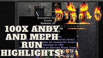 D2R - 100x Hell Andariel and Mephisto MF Loot Highlights