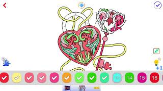 Valentine Paint by Number Book  Glitter + Coloring