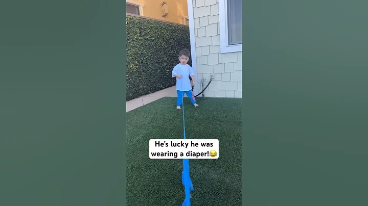 He’s lucky he was wearing a diaper! #shorts ￼