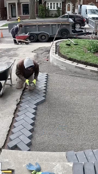 A skilled brick paver