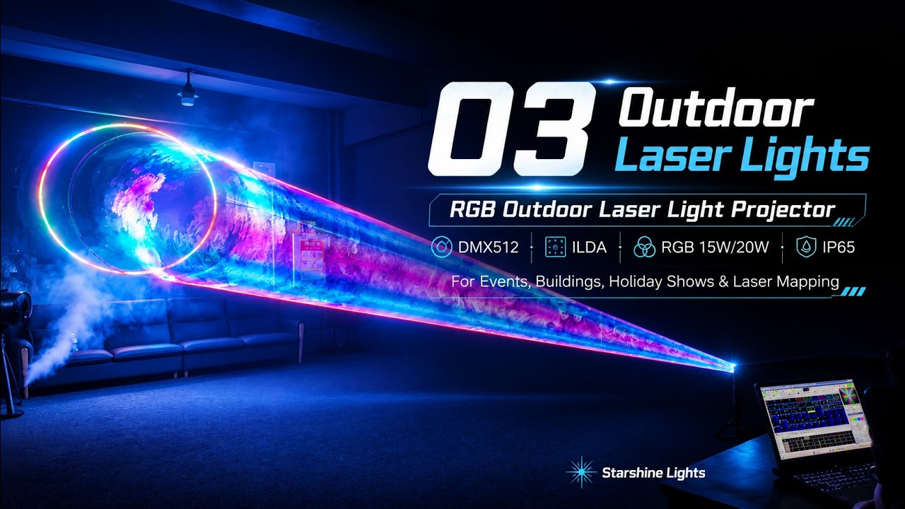 O3 DMX ILDA Outdoor Laser Light Projector 15W/20W IP65 for Events