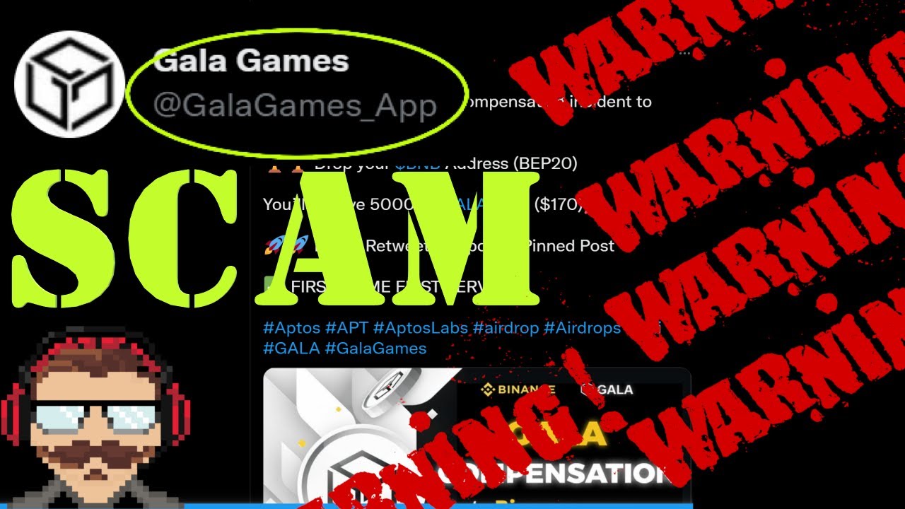 FAKE GALA TWITTER!!! FAKE GALA SCAM!!! TWITTER SCAMS!!! CRYPTO SCAMS!!! DYOR!!! DON'T CLICK LINKS!!!