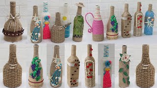 13 Amazing Bottle Decoration Ideas with Jute | Reuse Old Glass Bottles