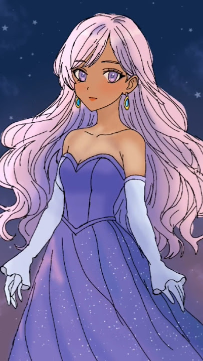Starlight whispers and midnight dreams… 💫💜#CelestialPrincess #AnimeGlowUp#digitalart #doodlediary