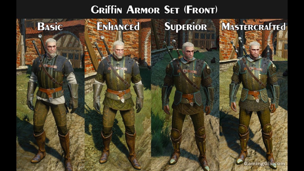 The Witcher 3:Where to Find The Griffin Set, Basic-Mastercrafted with Locations - YouTube