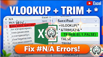 VLOOKUP Magic: Memperbaiki Kesalahan #N/A dengan TRIM & Wildcard ()! di Excel #excel
