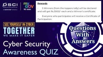 Cyber Security Awareness Quiz Questions With Answers || Mygov Quiz Answers