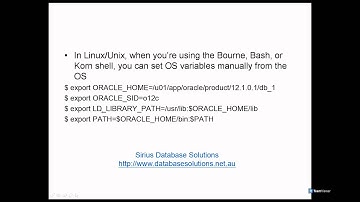 Setting OS Variables for Oracle database12c