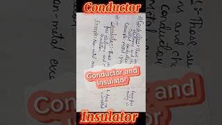 Conductor and Insulator🔌🔌🧠#physics #science #class12physics #ncert #exam