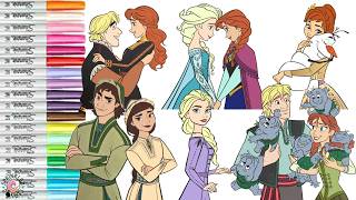 Disney Princess Frozen Coloring Book Compilation Elsa Anna Olaf Kristoff Honeymaren Ryder Nattura