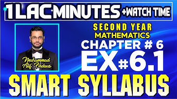 Smart Syllabus | Second Year Mathematics | Chapter 6 | Exercise 6.1 | Muhammad Atif Firdous
