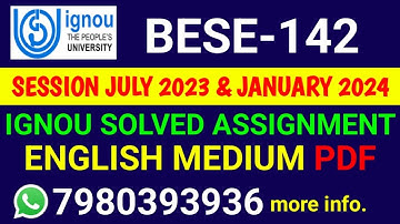 BESE 142 Solved Assignment 2023-24 English, BESE 142 Solved Assignment 23-24, BESE-142 Assignment