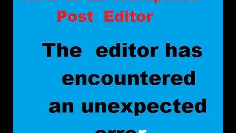 The editor has encountered an unexpected error