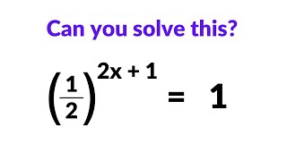 A tricky Math Problem : (1/2)^(2x+1) = 1