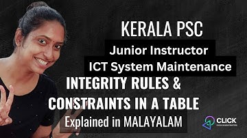 Integrity Rules & Constraints in a Table | Kerala PSC Junior Instructor ICT System Maintenance