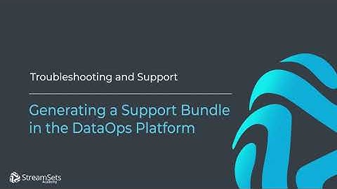 Generating a Support Bundle in the DataOps Platform