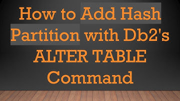 How to Add Hash Partition with Db2