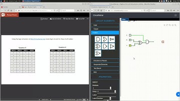 Using CircuitVerse to make simple logic circuits.