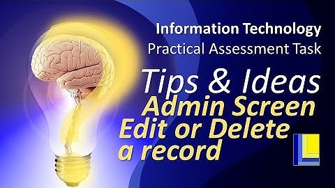 IT PAT Tips and Hints | Admin Screen to Edit or Delete a DB Record