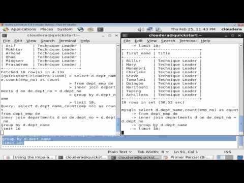 Impala shell VS mysql server on Cloudera's Vbox Machine