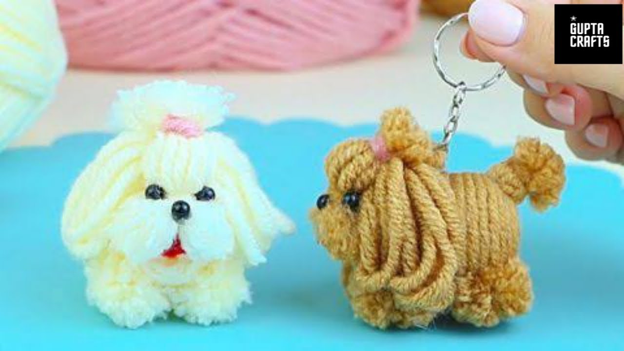 The Cutest Dog Easy Making How To Make A Pom Pom Dog Amazing Woolen Dog Youtube