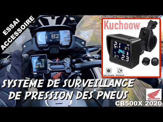 Essai d'un système de surveillance de pression des pneus pour motos,  Kuchoow - HONDA CB500X de 2020 
