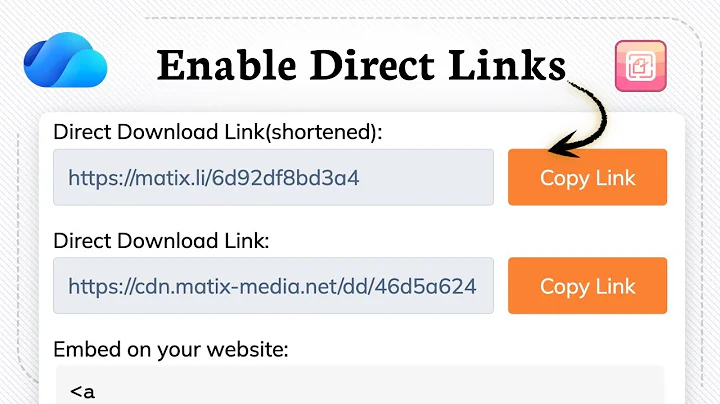 How to enable direct download links in OneDrive