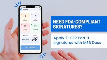 MSB Docs 21 CFR Part 11 Signatures | FDA-Compliant eSignatures