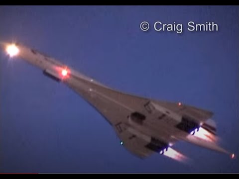 Concorde Twilight Takeoff (with visible afterburners)