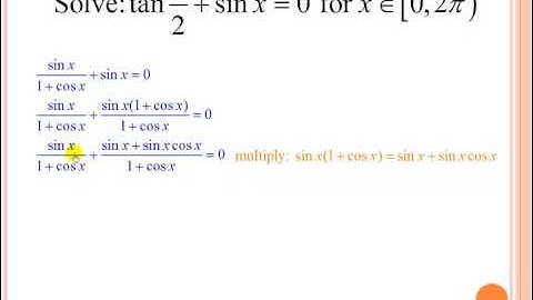 Solving Trigonometric Equations: Half-Angles Part 1