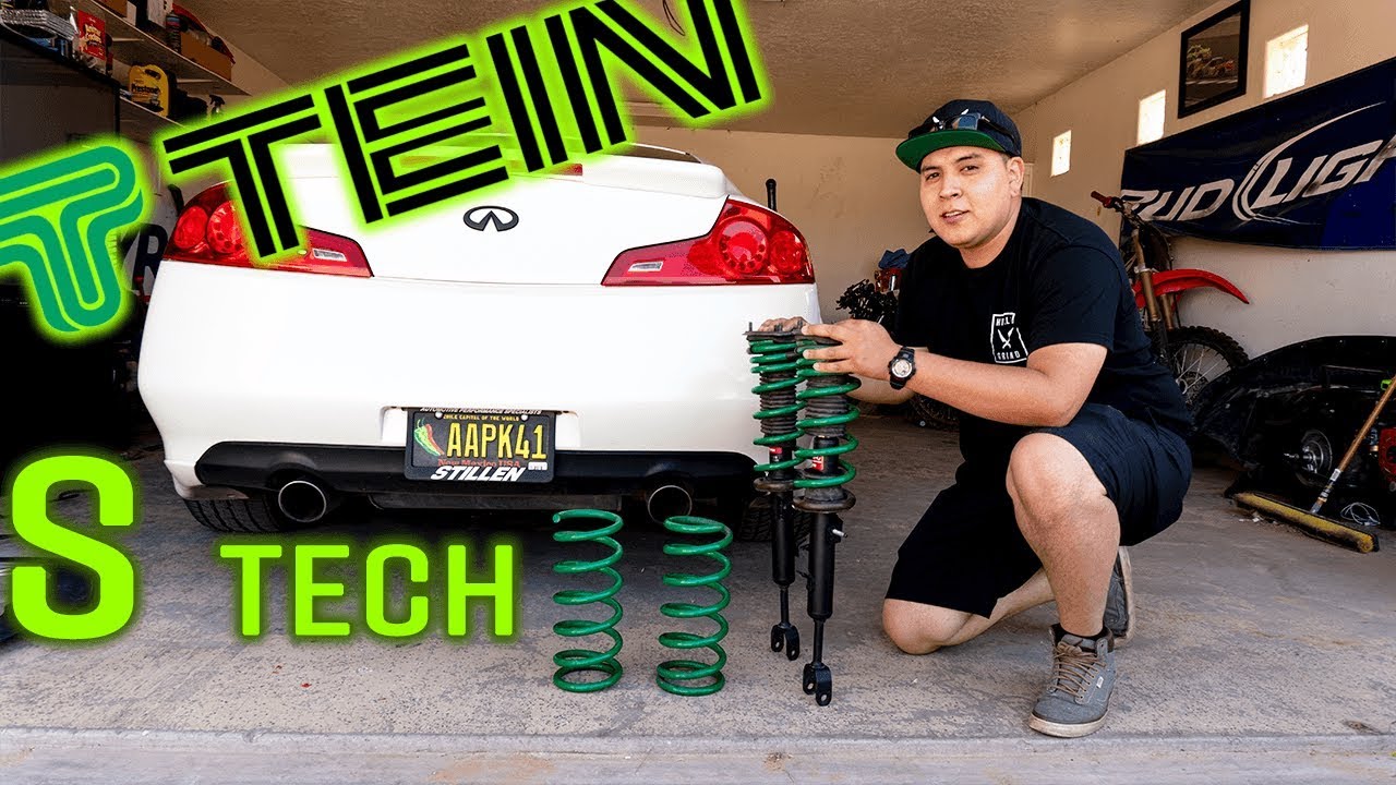 How to install Tein Lowering Springs (G35) YouTube