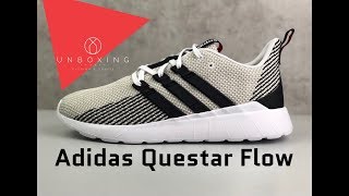 Adidas Questar Flow ‘Ftwrwht/core black/raw white’ | UNBOXING & ON FEET | fashion shoes | 2019