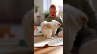 Puppy Provokes Baby And Gets Arrested By The Parent
