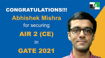 GATE 2021 Topper | Abhishek Mishra AIR-2 (CE) | IES Master Classroom Student
