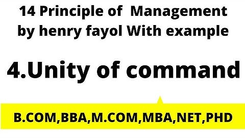 Unity of command - meaning and concept with example | henry fayol principle of management