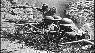 US troops of the AEF engaged in trench warfare on the Western Front during World ...HD Stock Footage