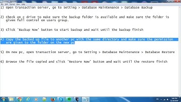 Vault Site Transaction Server Database Backup & Restore Tutorial