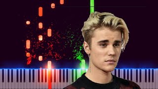 Video thumbnail of "Justin Bieber Never Say Never Piano Cover Midi tutorial Sheet app  Karaoke"