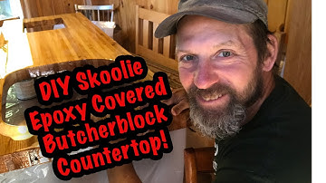 Skoolie DIY Epoxy Butcher Block Countertop