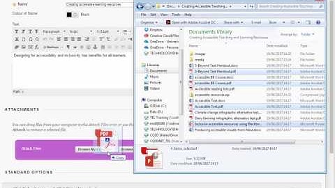 Uploading files to Blackboard using Drag and Drop