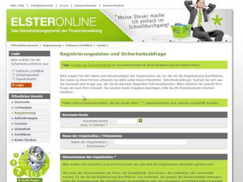 Registrierung am ElsterOnline-Portal mit Organisationszerfikat - Teil 1