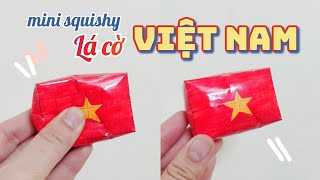 DIY | Mini Squishy | Làm Squishy quốc kỳ Việt Nam mini từ giấy ô ly đơn giản | 3D Paper squishy screenshot 5