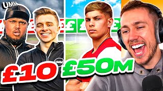 Miniminter Reacts To £10 FOOTBALLERS vs £50m FOOTBALLER with Emile Smith Rowe, ChrisMD and Chunkz