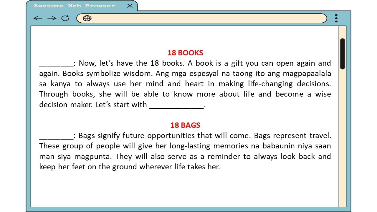18Th Birthday Emcee Script Tagalog English | Taglish 18Th Birthday Script  For Emcee - Youtube