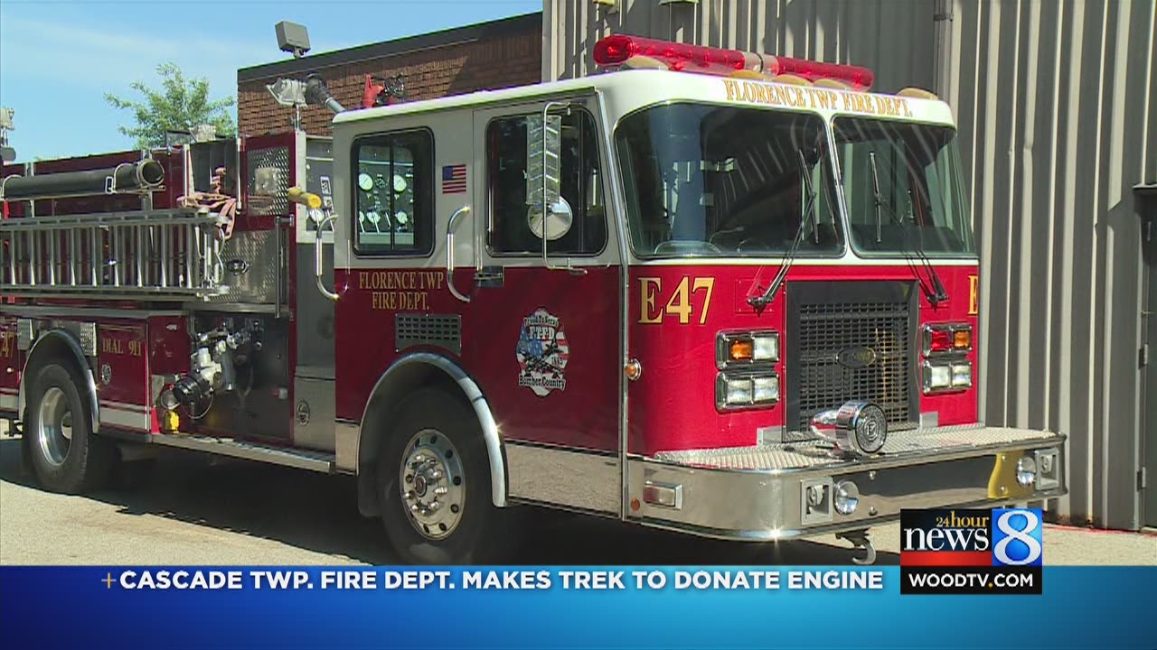 Donated Cascade fire truck heads south - YouTube