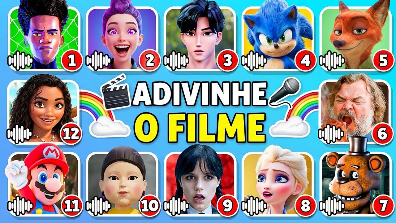 Adivinhe o Filme pela Música! 🎶🌈✨ Zootopia 2, Five Nights At Freddy's, O Rei Leão, Disney