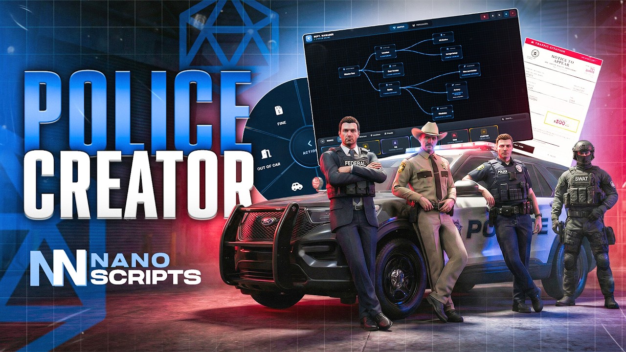Advanced Police Creator (CREATE MULTIPLE DEPARTMENTS) - NANO Scripts FiveM